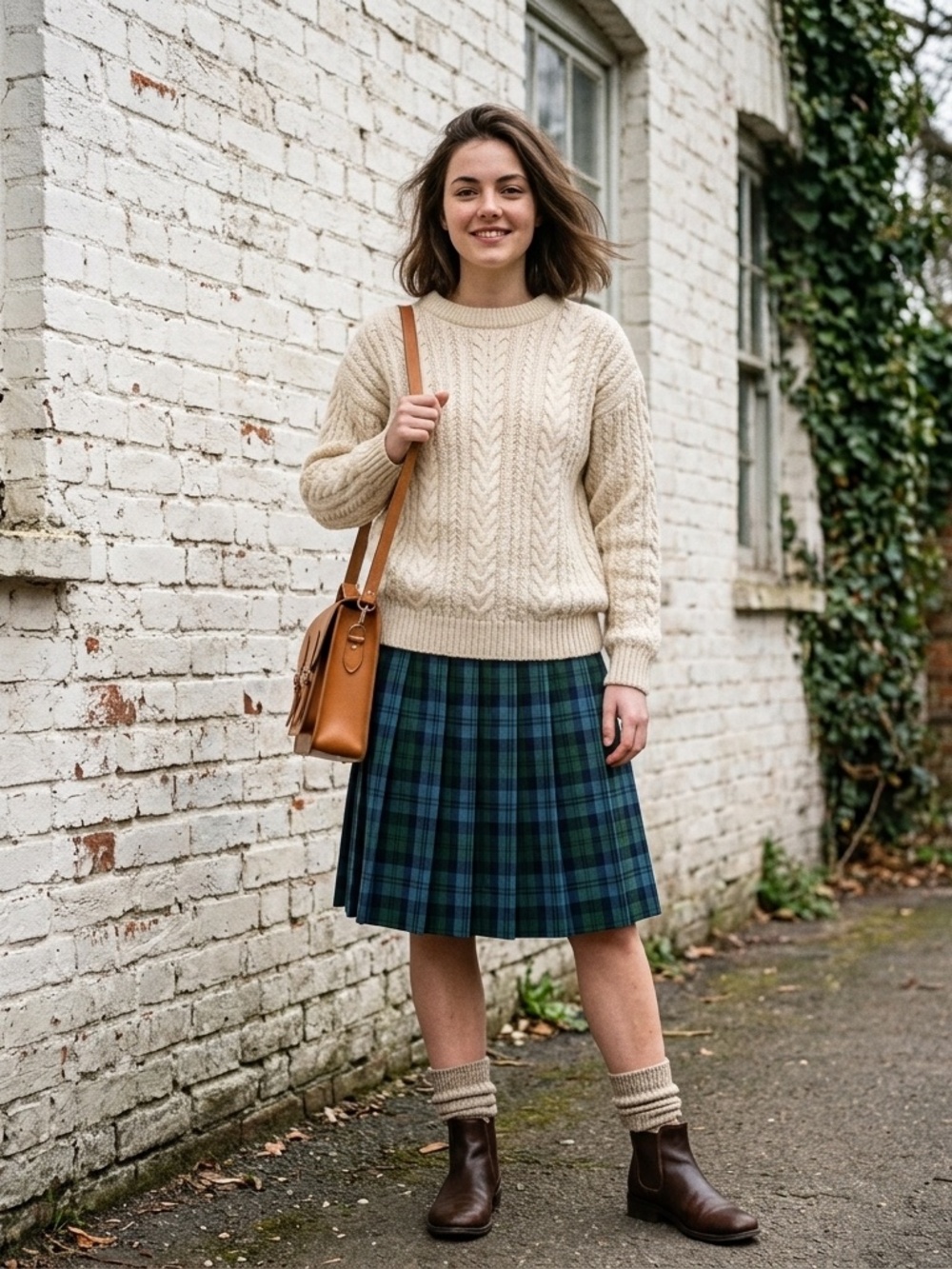 Vintage ALJEAN Canada 100% Wool Plaid Pleated Skirt Academia Size XXS